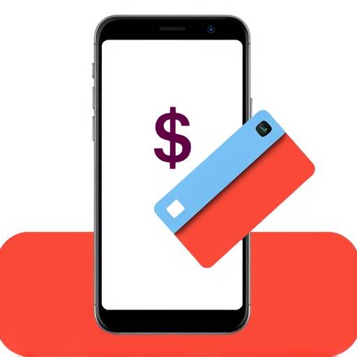 Mobile payment icon: a smartphone with a card reader attached.