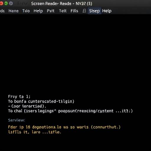 Screenshot of NVDA screen reader interface